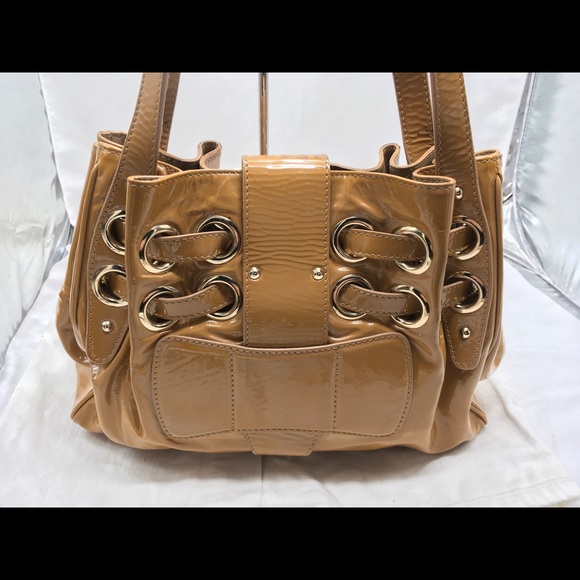 Jimmy Choo Patent Leather Hobo Shoulder Handbag ✅Offers Welcome - Picture 9 of 16